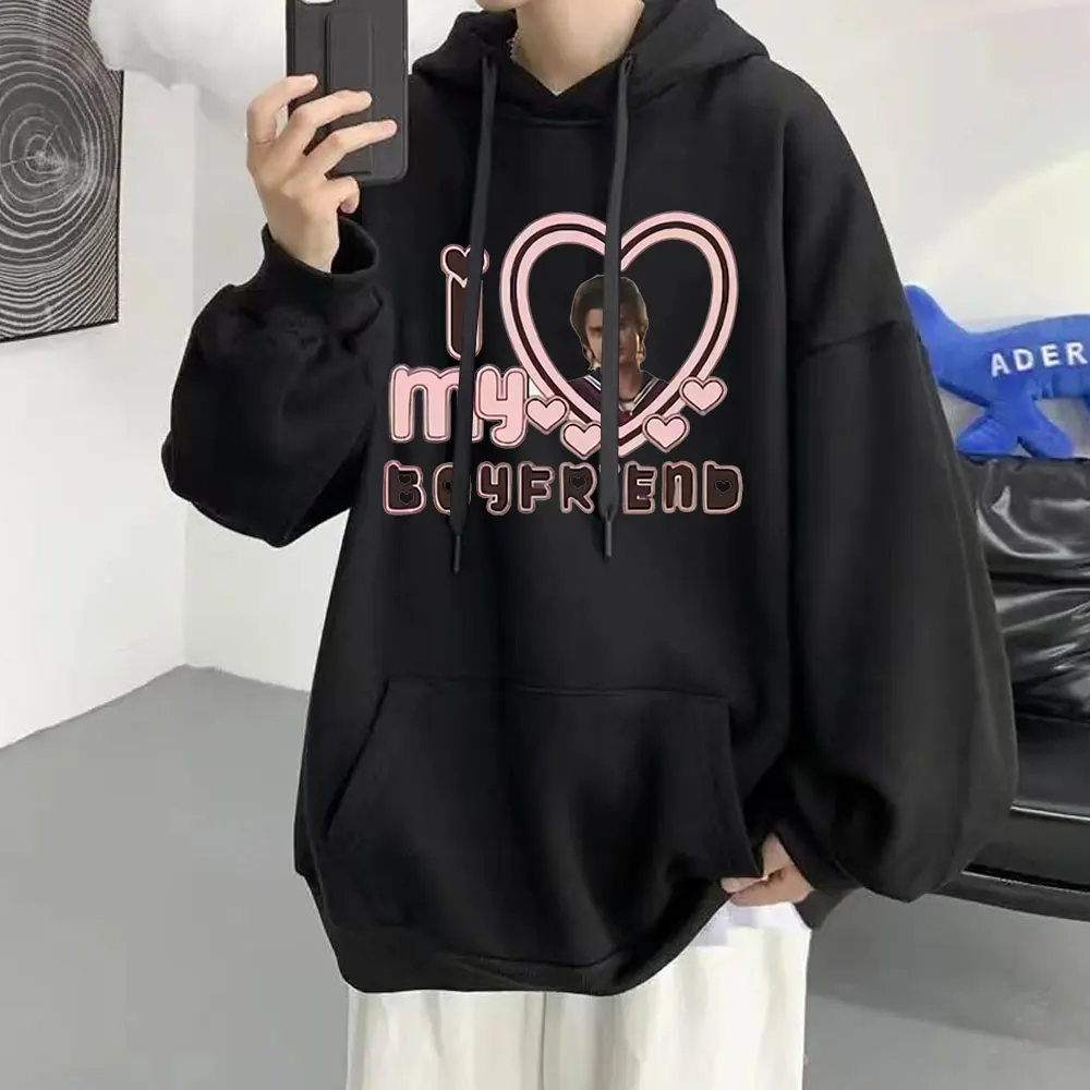 

I Love My Boyfriend Steve Harrington Tracksuit Male Stranger Things 4 TV Fans Print Hoodie Classic Man Sweatshirts Oversized Top