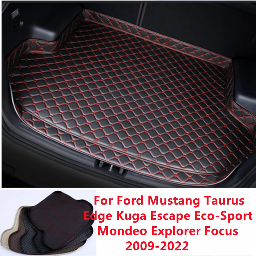 SJ ทุกสภาพอากาศเสื่อรถหาง Boot Pad สำหรับ Ford Focus Escort Explorer Mondeo Fiesta Eco-กีฬา kuga Escape Edge Taurus