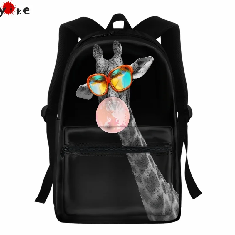 

Yikeluo Printing 3D Giraffe Schoolbags For Kids Cool Children School Bag Sets Unique Elementary Primary Bookbags