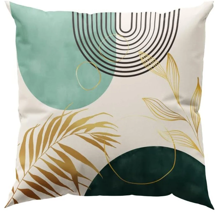 

Зелёный геометрический декоративный чехол для подушки 40x40 см