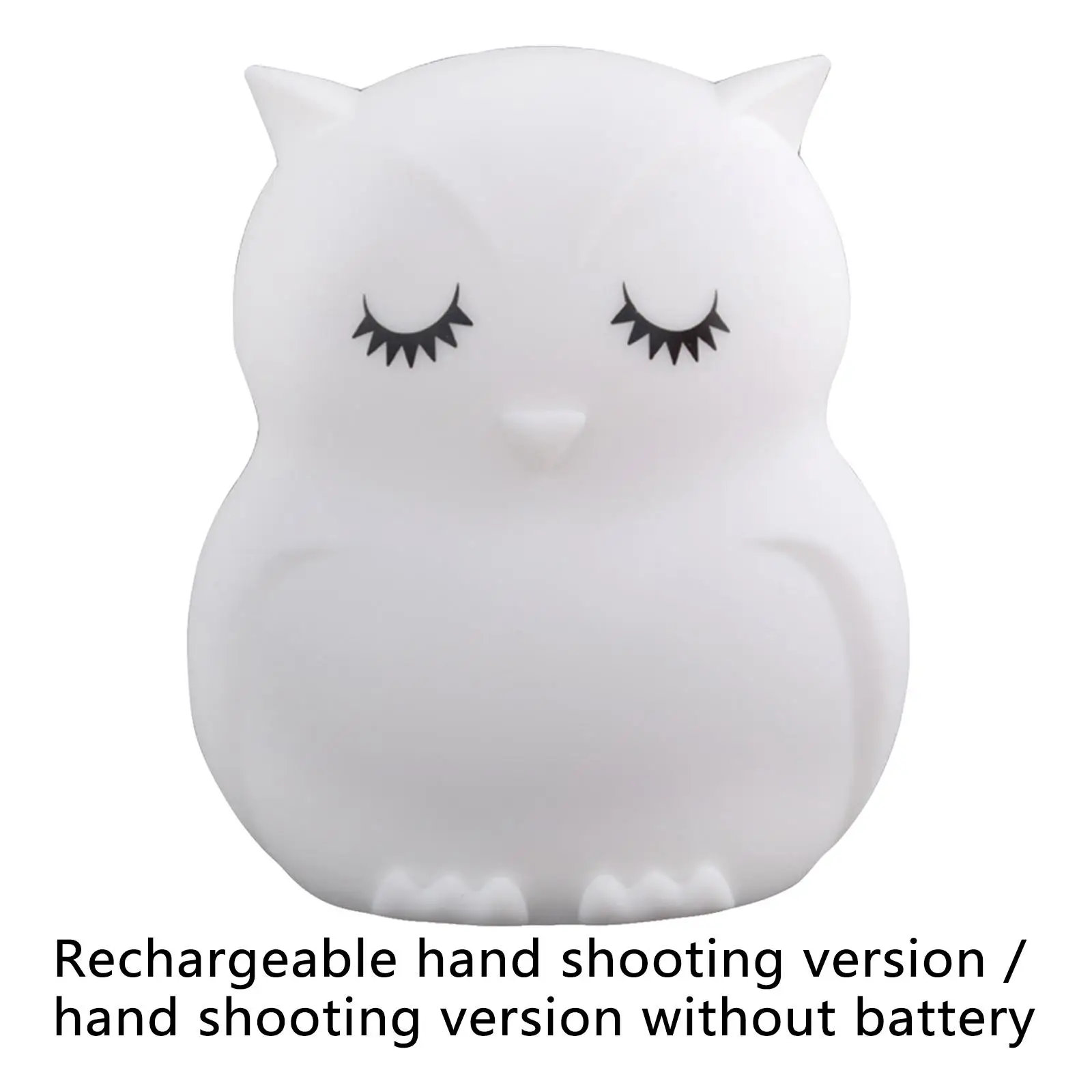 

Cartoon Owl Shaped LED Lamp Silicone Bedside Reading Lamp Tap to Change Light Color USB Rechargeable