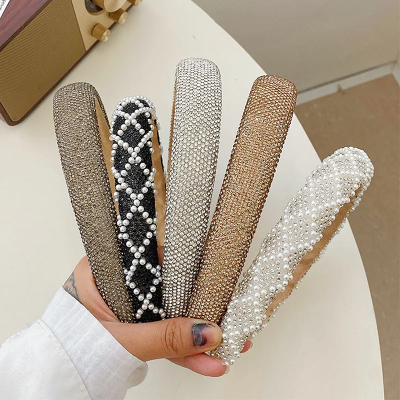 

Autumn Winter Fashion Knitting Hairband Elastic Women Plaid Headband Wide Hair Hoop Bands Bow Thicken Headdress Hair Accessories