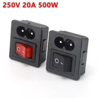 free shipping 250v 500w ac red rocker switch fused inlet power socket fuse switch connector plug connectors dielectric intensity