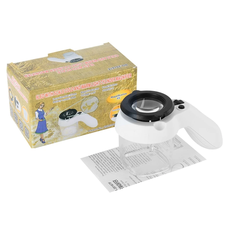 

Adjustable Insect Magnifier with Handle 8X Bug Catcher with 9 LED for Children
