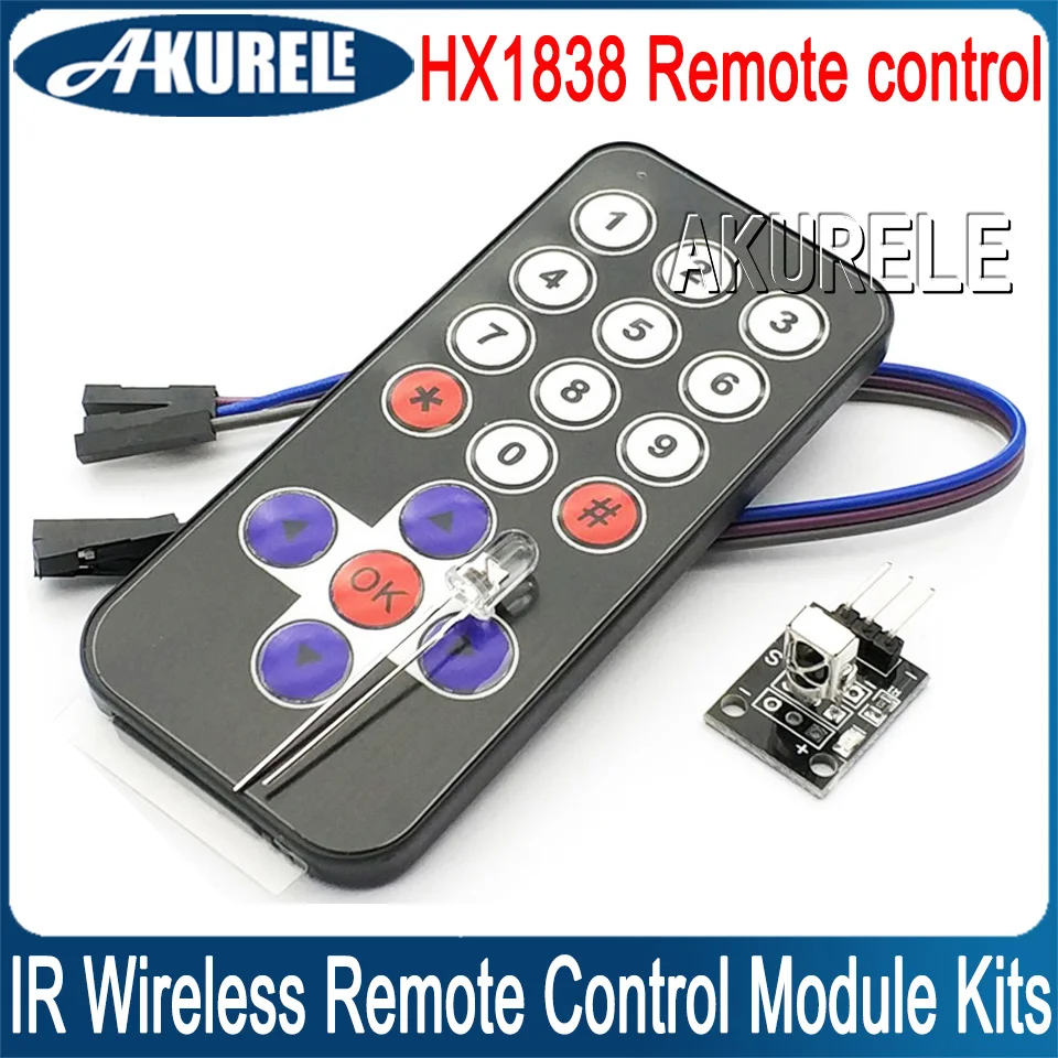 

Infrared IR Wireless Remote Control Module Kits for Raspberry Pi Arduino HX1838 Remote control Receiving board DIY 8 meters