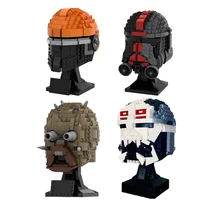 moc space wars wreckers helmet samurai helmet building blocks bounty hunter helmet collection constructor bricks toy gift