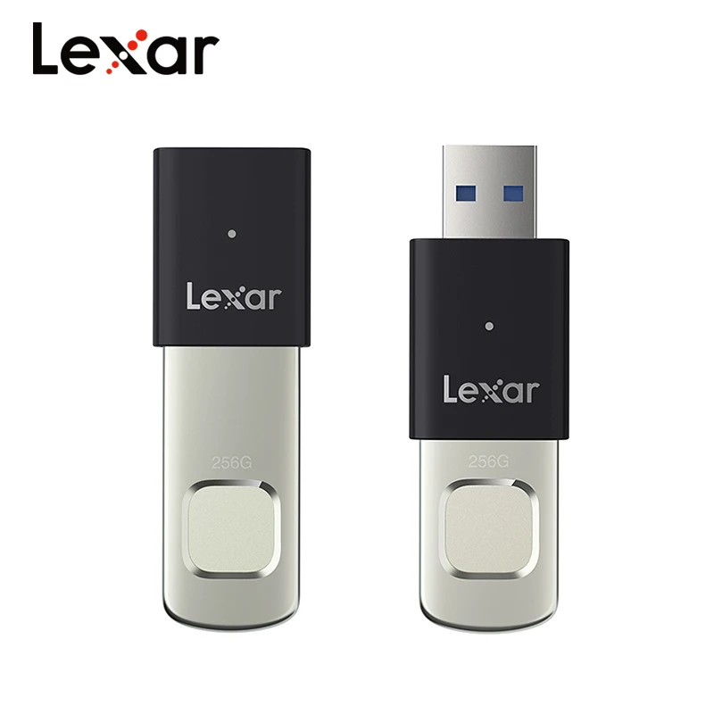 Фото Флеш-накопитель Lexar JumpDrive F35 PRO с функцией распознавания отпечатков пальцев, USB 3.2 Gen1, скорость 400 МБ/с, безопасное шифрование, 64 ГБ, 128 ГБ, 256 ГБ, портативный, для ПК и ноутбуков №2