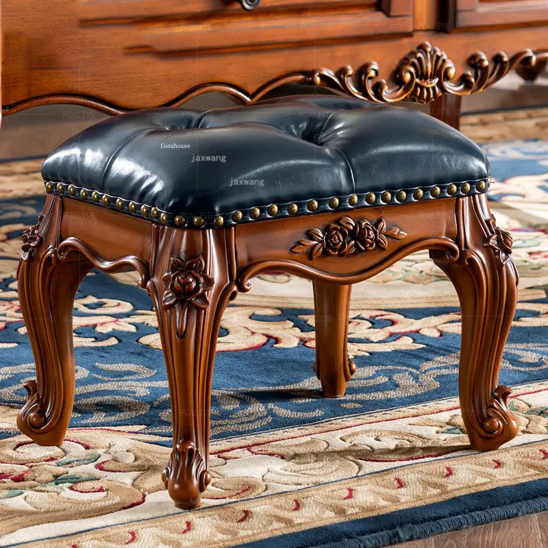 

Европейские искусственные табуреты, американский Современный Кожаный Пуф, табуреты для гостиной, домашняя мебель, дизайнерские стулья для отдыха, диван