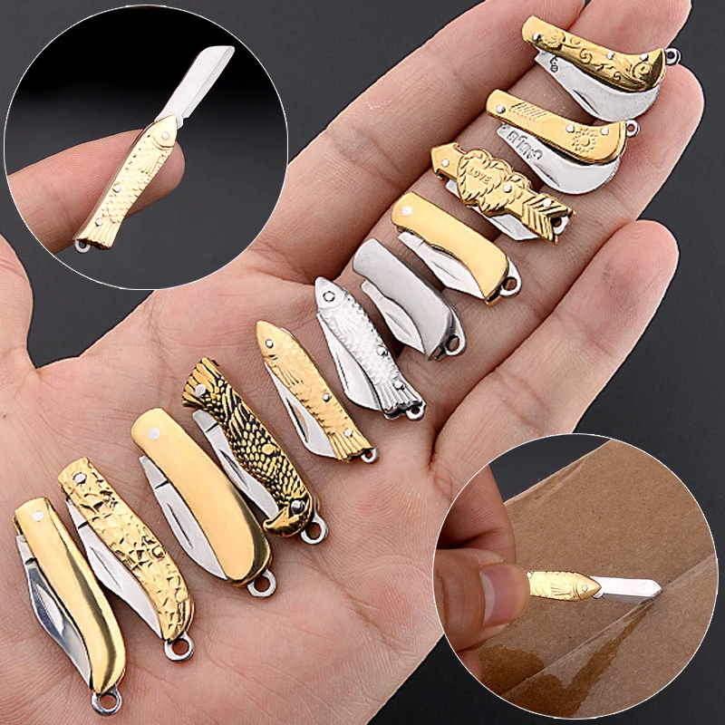 

New Stainless Steel Mini Folding Knife Key Chain Gift Vegetable Cutting Fruit Knife Open Box For Daily Use And Easy To Carry