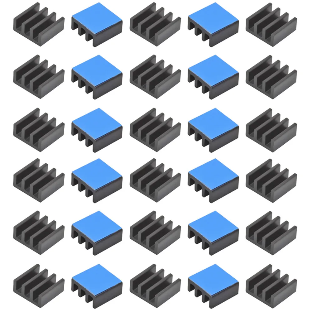 11x11x5 мм 50 шт. алюминиевый теплоотвод для электронного IC Raspberry pi 3D принтера охлаждение с теплопроводной лентой