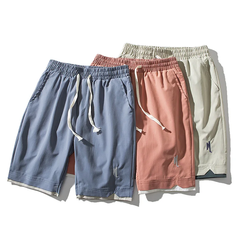 2022 men's casual loose basketball men's summer boys' beach pants ice silk quick drying shorts pants g136
