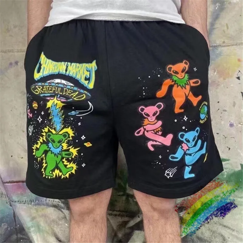 

Black Dancing Bears Shorts Men Women High Quality Pockets Shorts Drawstring Breeches