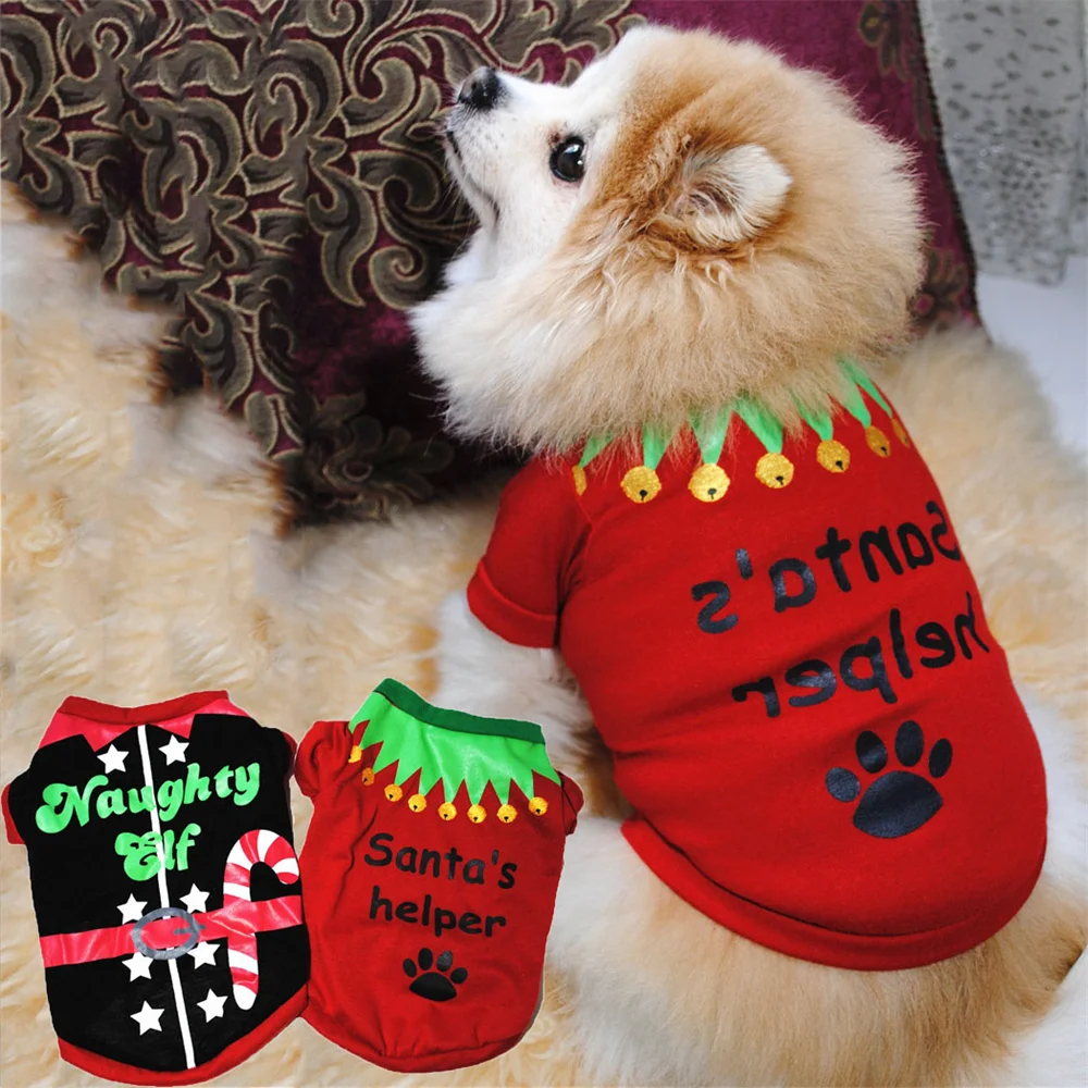 

Christmas Pet Clothes For Small Medium Dogs Soft Warm Dogs Sweater Pet Clothing Coral Fleece Costume Coat Cartoon Print Clothes