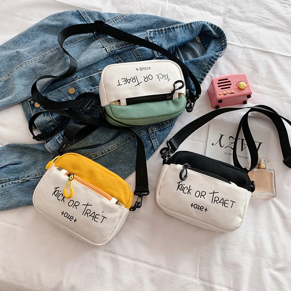 

Fashion Women Handbag Canvas Unisex Totes High Capacity Solid Color Women Shoppper Bag Student Zippper School Pack