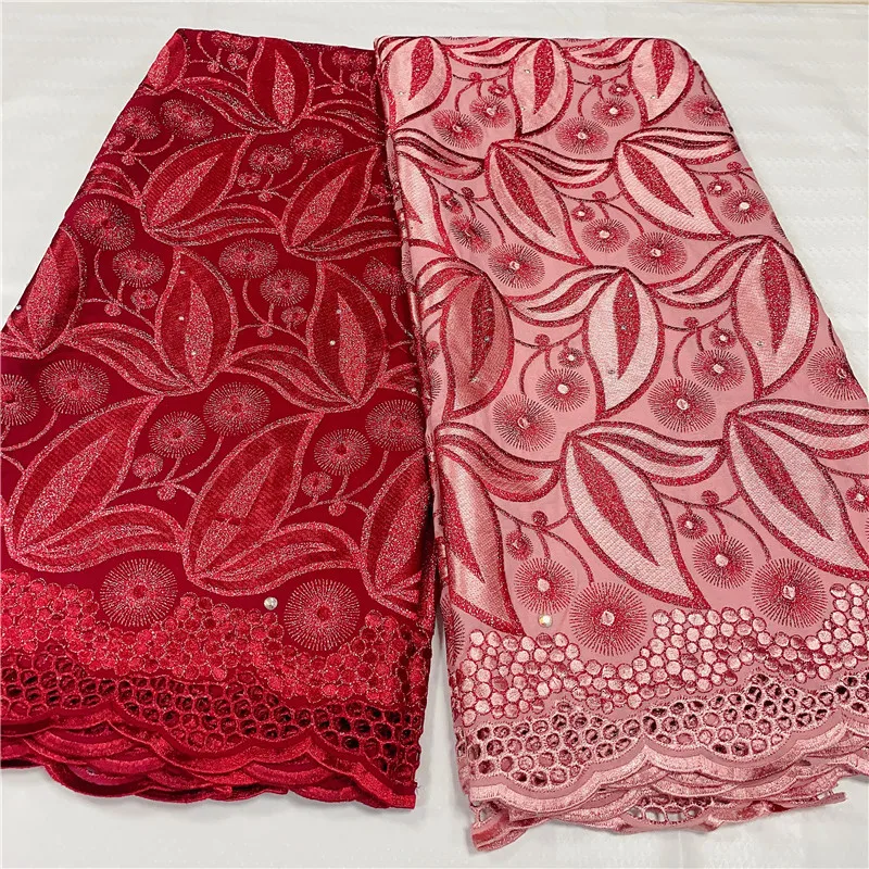 

2,5 y швейцарская кружевная ткань + 2,5 хлопчатобумажная кружевная вышивка, африканская 100% хлопчатобумажная ткань, швейцарская вуаль, кружево, ...