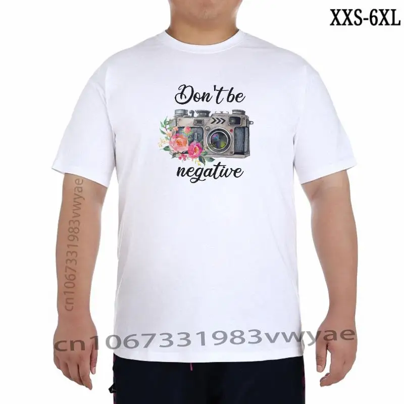

Premium Women Graphic TShirt Watercolor Female Vintage Don't Be Negative Camera Flower Ladies Camisas Mujer Womens TShirt