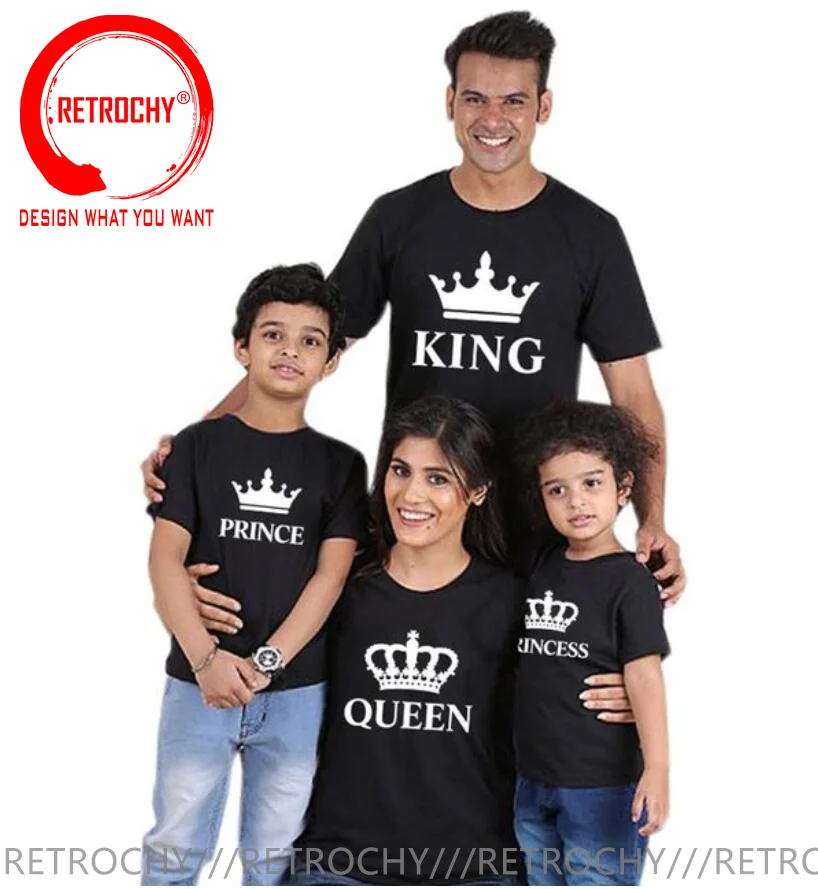 

Family Matching Clothes Dad Mom Baby Family Suit Family Look tshirt King Queen Prince Princess Fashion Family Mama Papa Outfits