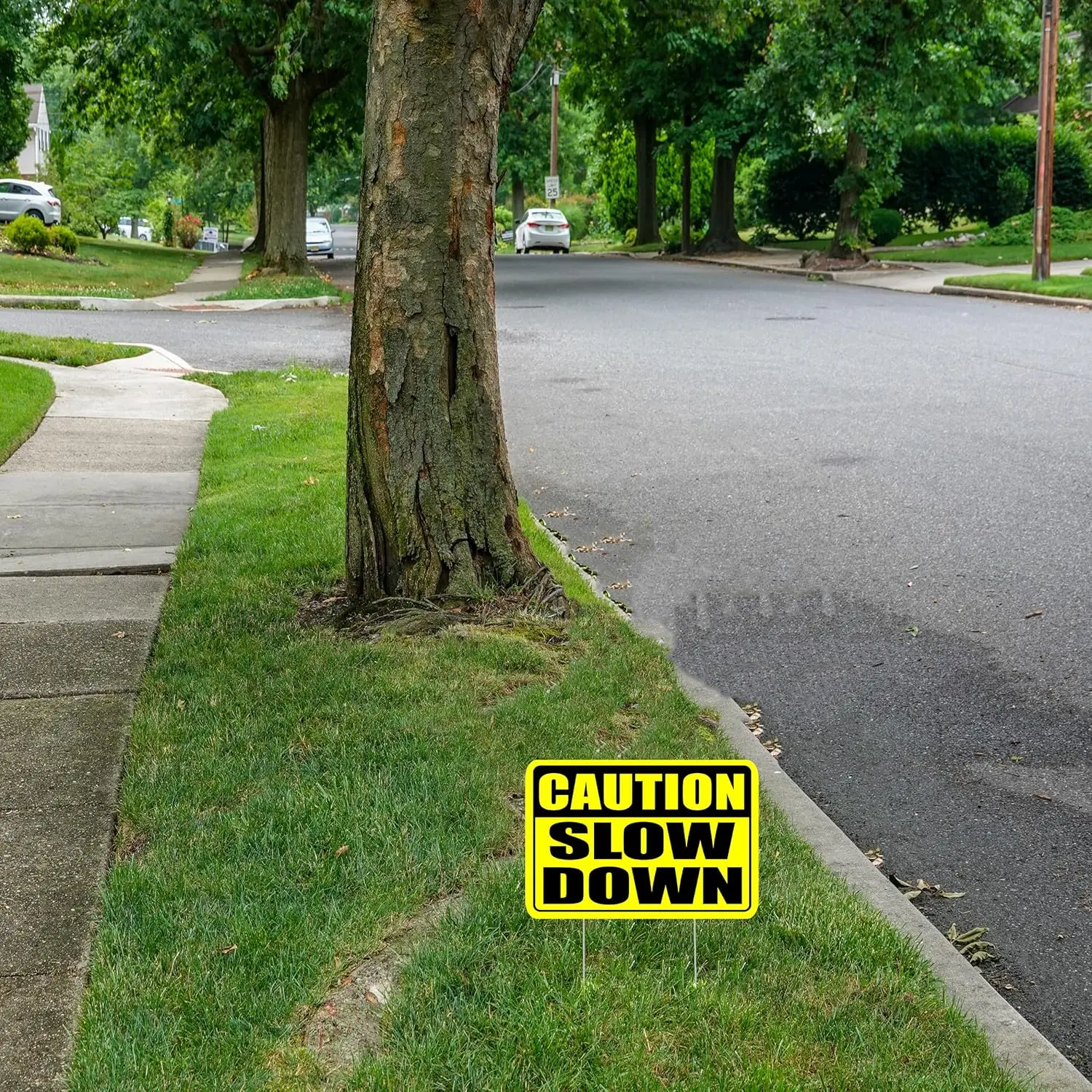 Cuton Slow Down Neghborhood Sgn Yrd Wth Stkes Double Sded Lrge 12 на 8 nch желтый