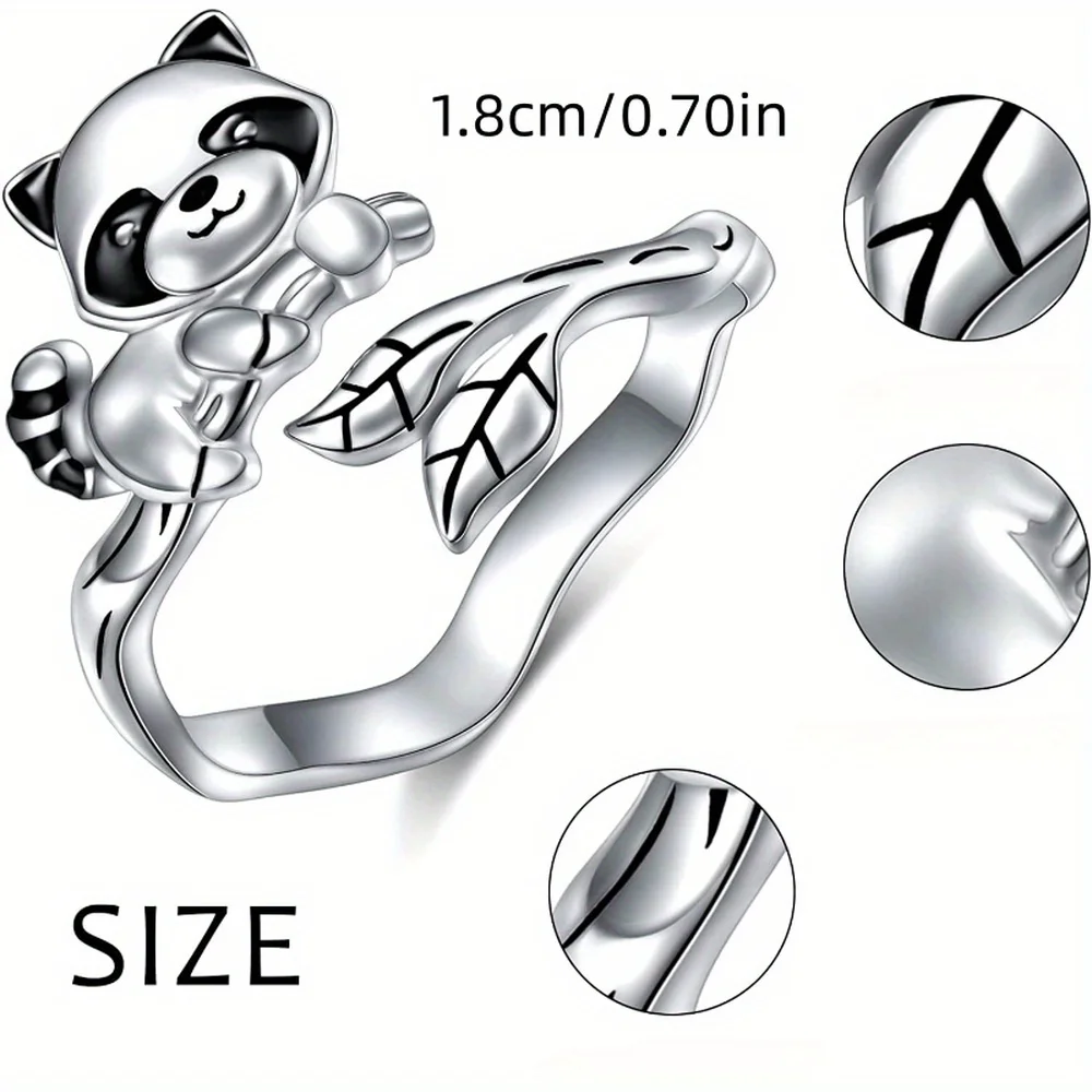 Кольцо в виде симпатичного и креативного енота искусственное украшение отличный