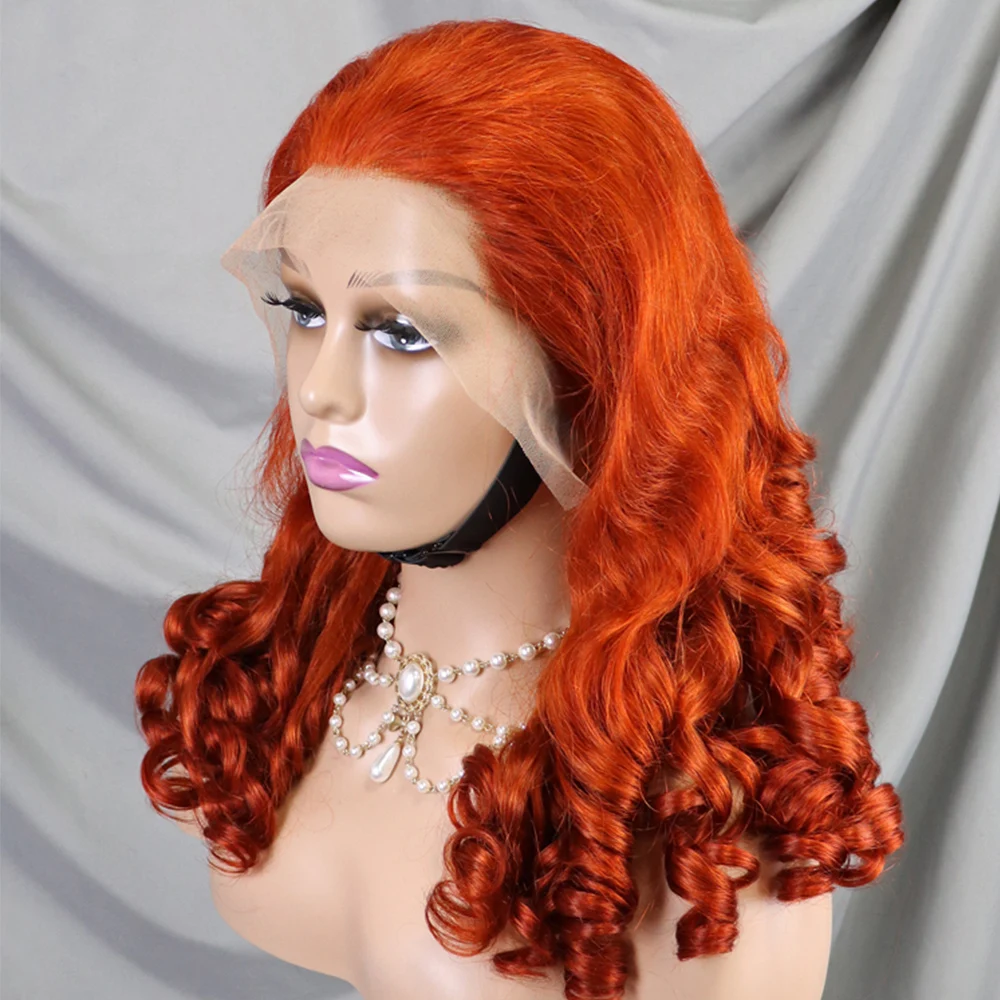 Имбирный цвет 300 Плотность 100% человеческие волосы Свободная волна Фуми Упругий