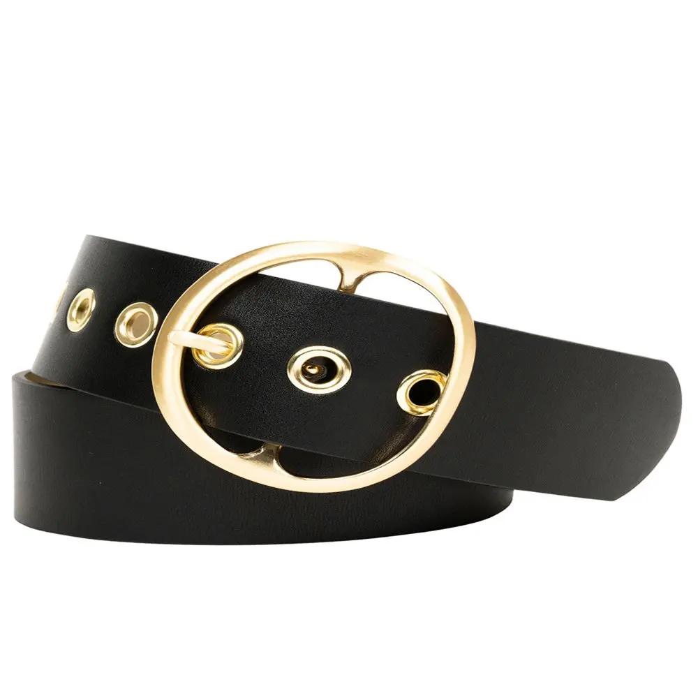 

Women`s Belt with Wide Center Bar and Grommetsdesigner clothes women luxury