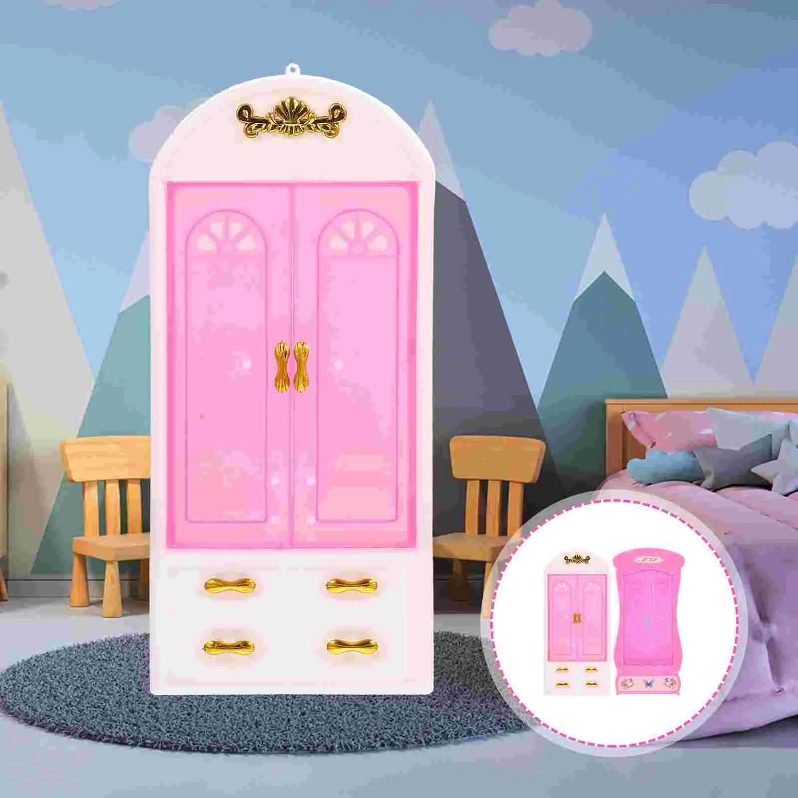 

2 шт., миниатюрный пластиковый шкаф для хранения аксессуаров