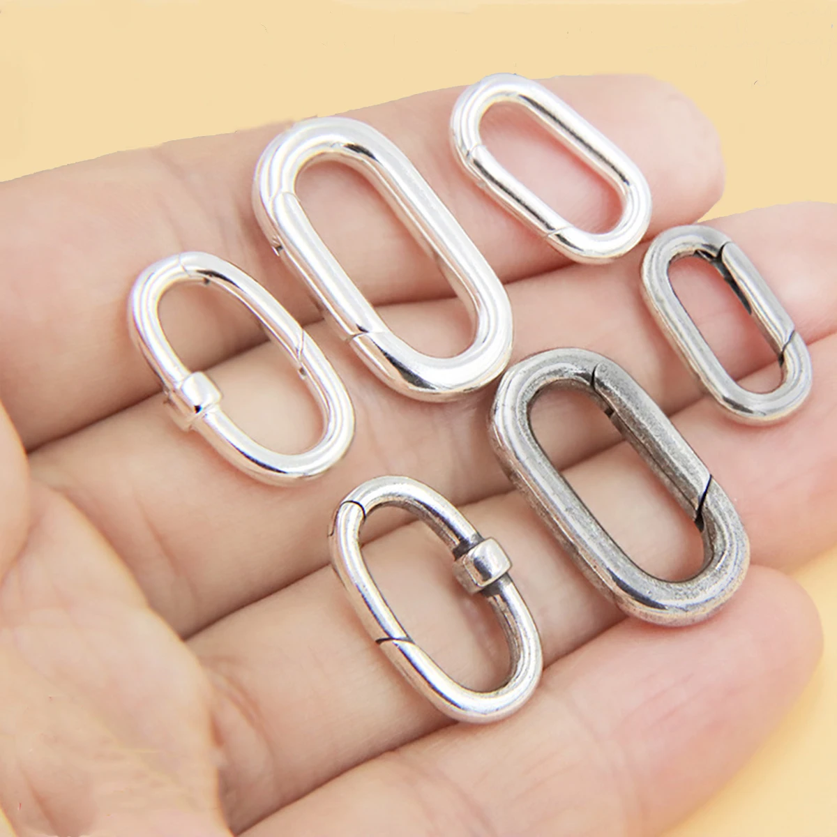

925 Sterling Silver Oval Lobster Clasp Connector for Bracelet Necklace Jewelry