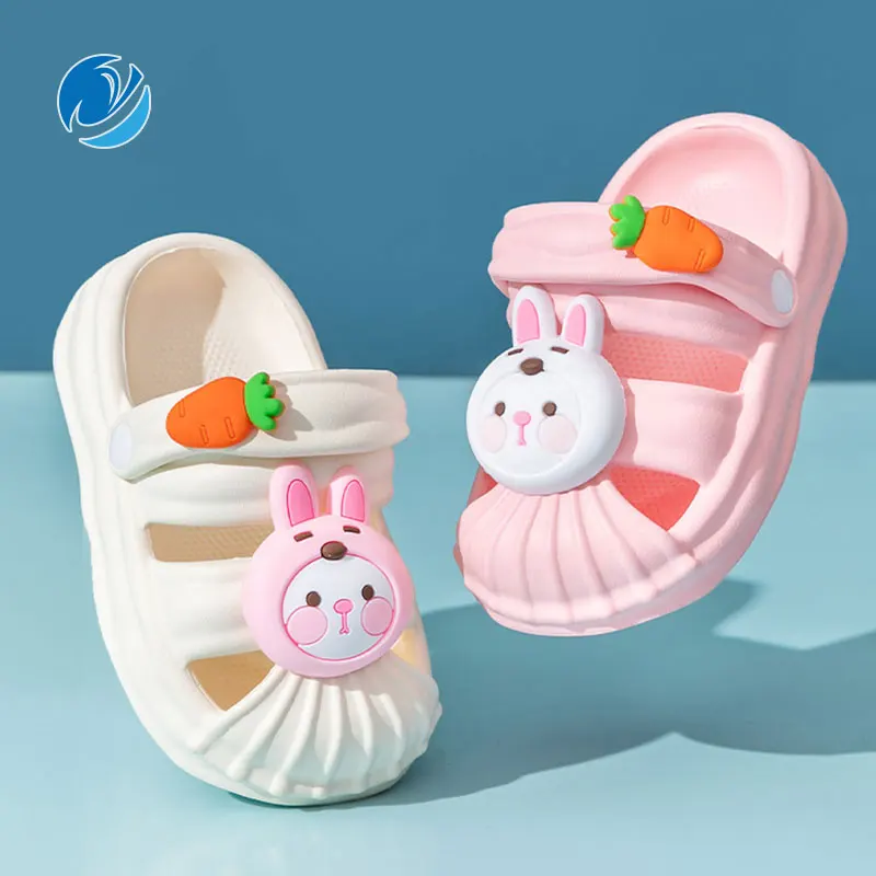 

Mo Dou Sandals for Children Thick Soft Home Slippers Toe-wrapped Cute Cartoon Animals EVA Non-slip Cut-outs Cozy Anti-collision