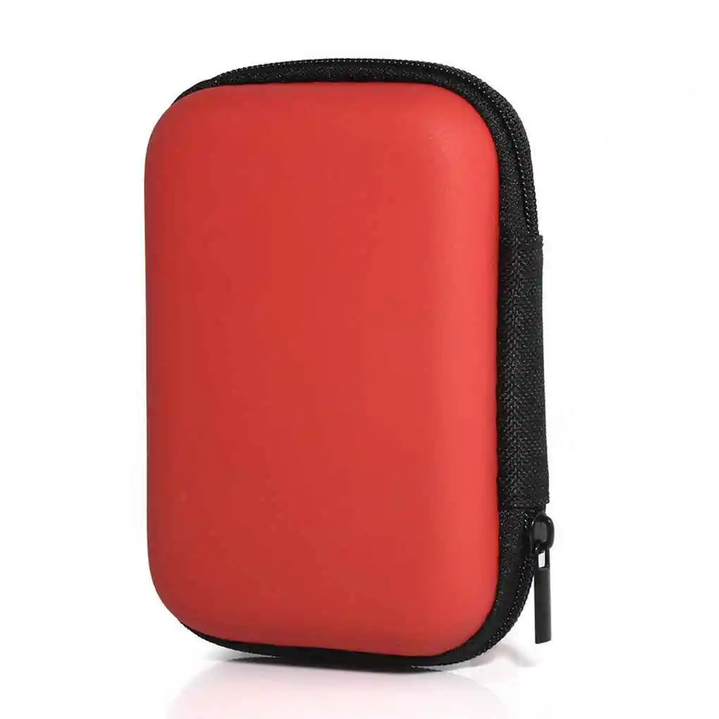 

Hard Zippered Rectangle Earphone Bag Shockproof 2.5" HDD Bag Portable External USB Case Cable Organizer Box Cover Pouch