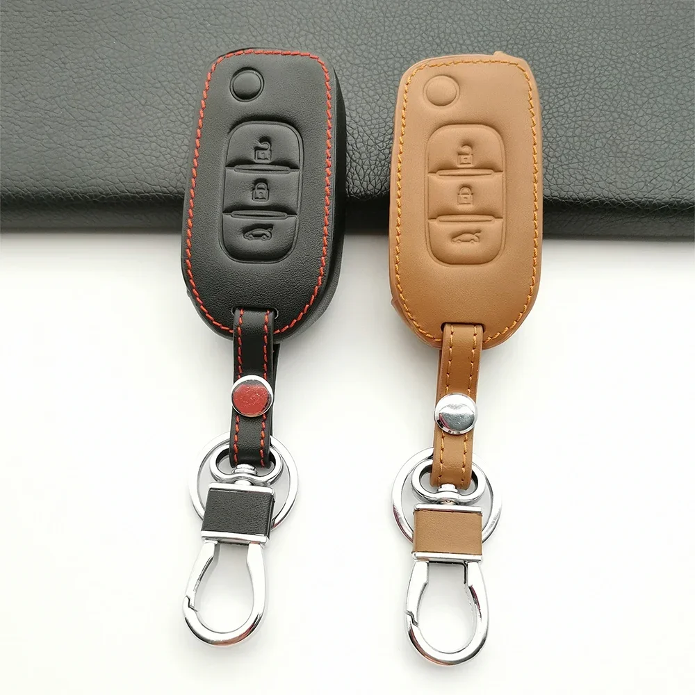 Флип-ключ кожаный для Renault Kadjar Captur Megane Sandero Stepway Logan Clio 5 Arkana 2020 2021