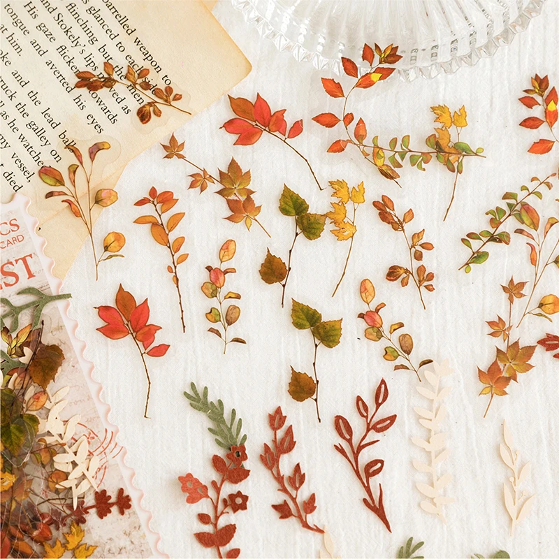 40 листов/упаковка водонепроницаемые декоративные наклейки в форме листа