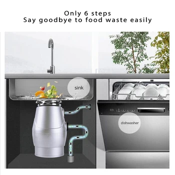 560W Food Garbage Disposal Stainless Steel Crusher Waste Disposer For Residue Processor Kitchen Food Grinder 5