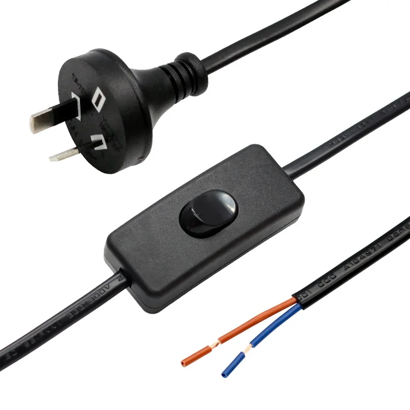 

Australian standard two PIN plug online switch PVC H03VVH2-F 2*0.75mm power cord with tail half off processing