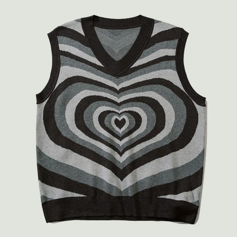 Винтажный вязаный свитер мужской жилет в стиле Харадзюку контрастных цветов