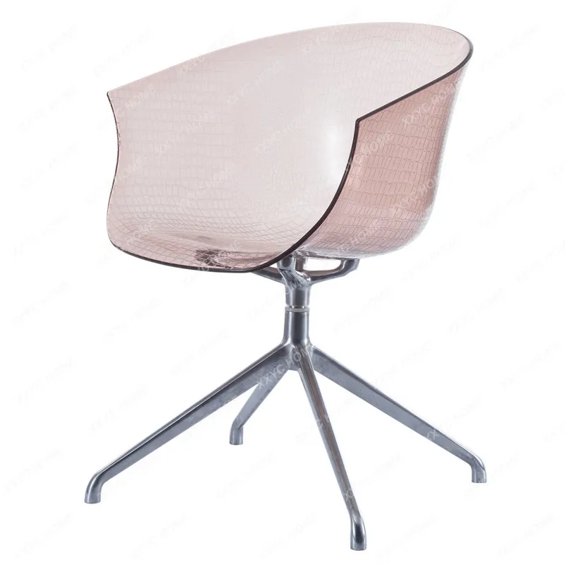 

Nordic Office Chair Transparent Computer Chair Home Furniture Ins Rotatable Office Chairs Designer Plastic PVC Backrest Armchair