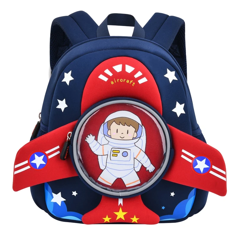 Children Backpack 3D Cartoon Airplane Kidergarten School Bags For Boys Toddler Anti-lost Kids Lightweight Bagpack Small Bookbags