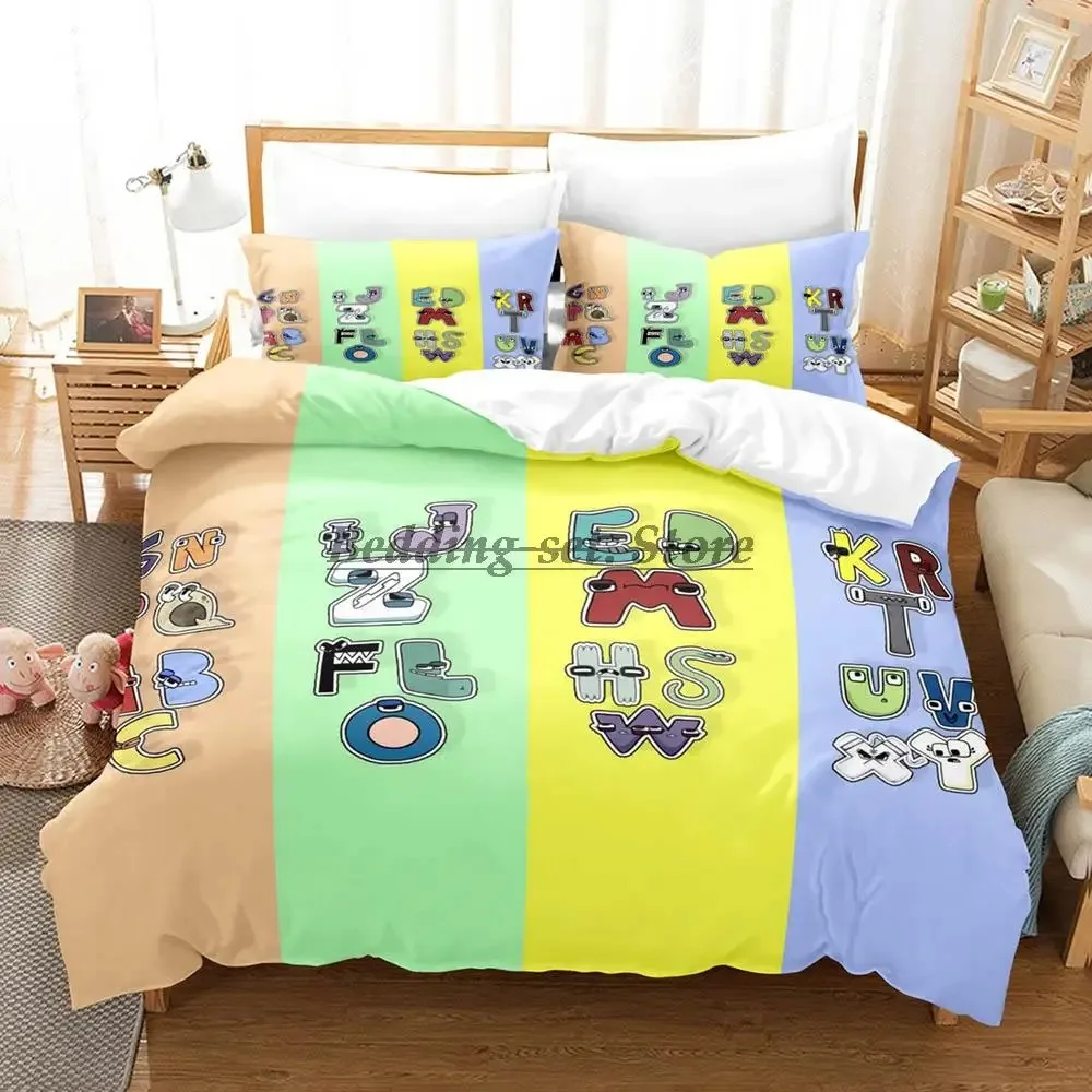 2023 Alphabet Lore Bedding Set Single Twin Full Queen King Size Bed Aldult Kid Bedroom Duvetcover Sets Anime Sheet