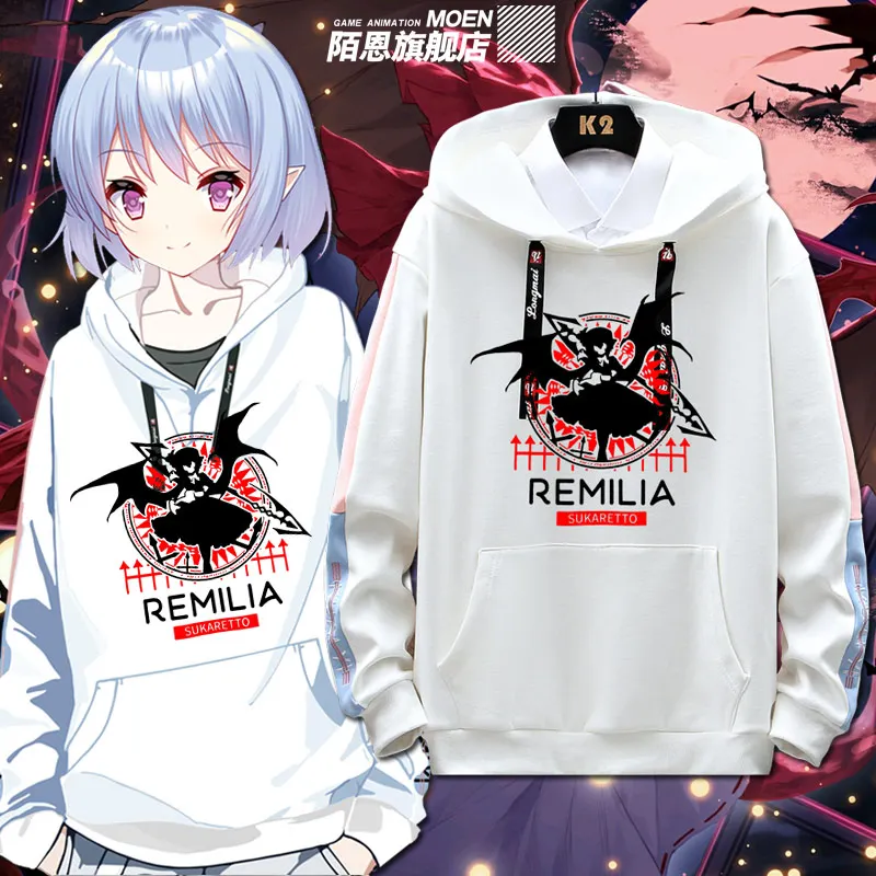 

Аниме Touhou Project Remilia Scarlet весна-осень пальто унисекс Толстовка пуловер с длинным рукавом модная с капюшоном Swaetshirt подарок
