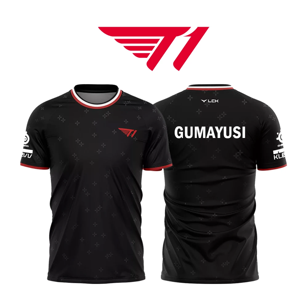 Фото T1 Esports Club 2025 Униформа League Of Legends Тренировочный трикотаж для игроков SKT T1 Faker Fans Спортивные футболки на заказ Подарки для мальчиков Топы №5