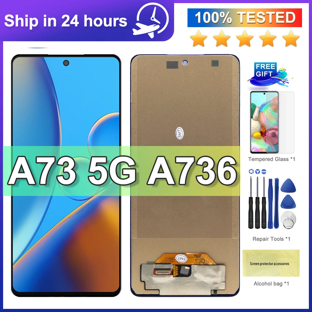 

A736 Display For Samsung Galaxy A73 5G A736B A736U LCD Display Touch Screen With frame Digitizer Assembly Repair Parts