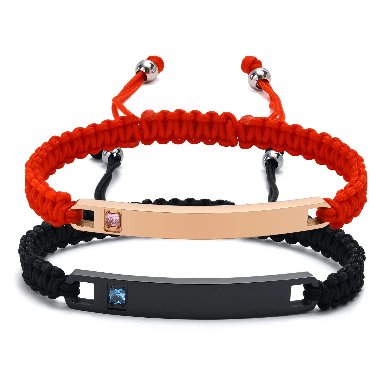 

Personalized Handmade Braided Rope String Bracelrt Fot Women Men, Custom Couples Bracelet, Engravable ID Bracelet