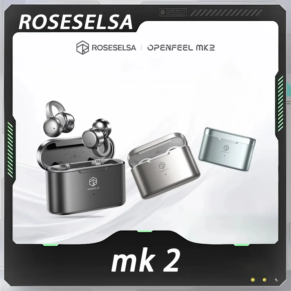 Фото ROSESELSA Openfeel Mk2 — беспроводные Bluetooth-наушники с двойным ЦАП, HiFi-звуком и открытой конструкцией, спортивные наушники для бега и фитнеса. №1
