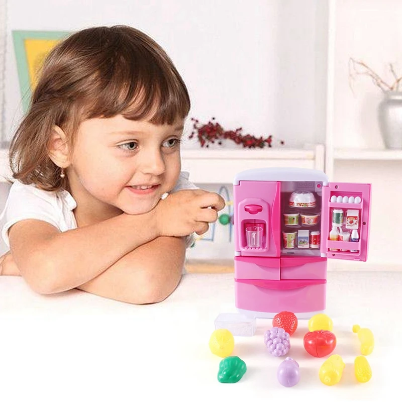 

Yh218-1 Simulation Refrigerator Toy Children's Small Home Appliances Toys Boys And Girls Set Music With Lights
