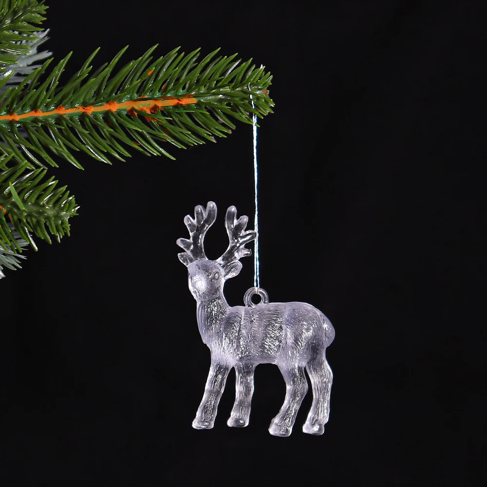 

4pcs Acrylic Simulation Christmas Deer Xmas Elk Plush Reindeer home Decoration Fairy Garden Miniatures Props New Year Decor
