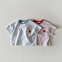 baby summer cotton striped t shirt 2022 new infant boy girl short sleeve tops casual baby t shirt kids clothes