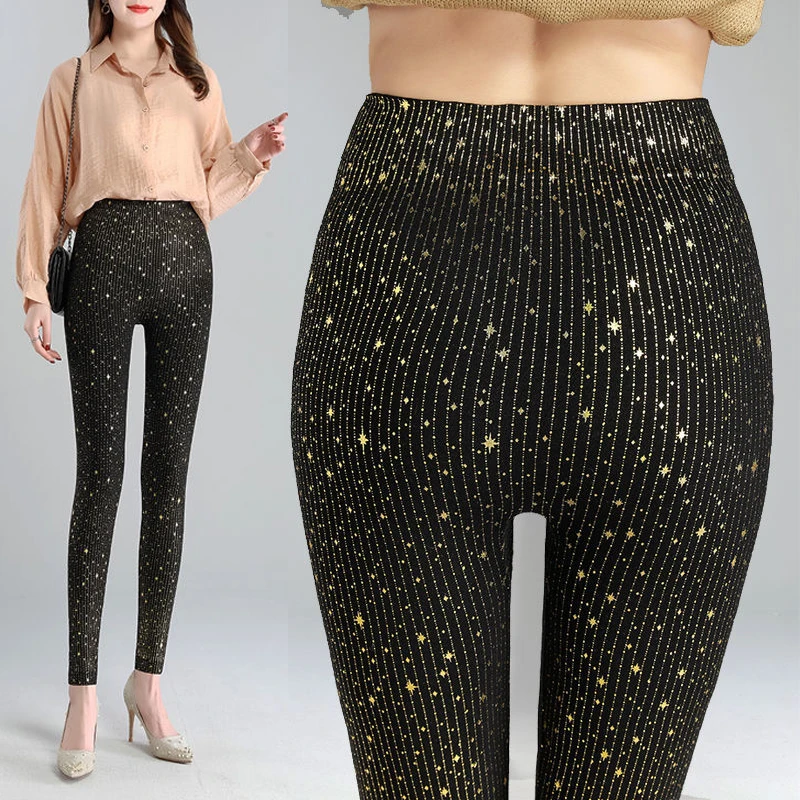 Легинсы женские вельветовые уличные тянущиеся с высокой талией принтом в виде