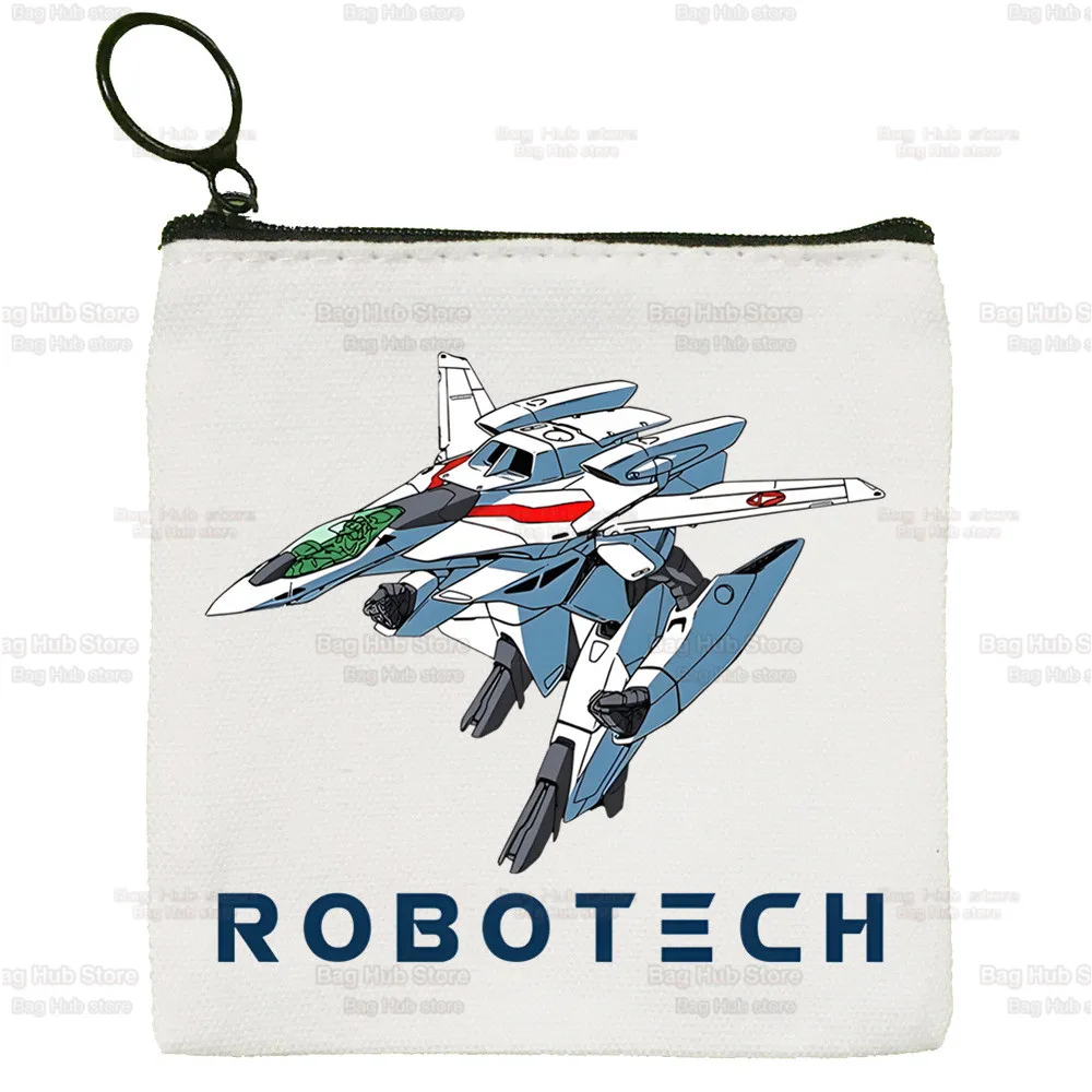 Macross Anime Canvas Coin Purse Coin Purse Collection Canvas Bag Small Wallet Zipper Key Bag Hand Gift