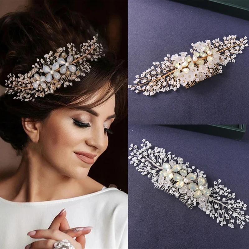 

Женская заколка-гребень для волос, с жемчугом