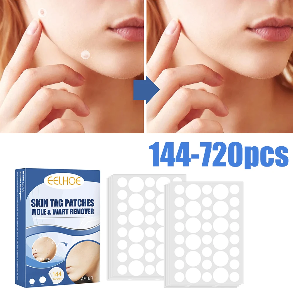 

144Pcs/box Skin Tag Warts Treatments Set Remove Patch Warts Remover Pen Skin Care Set Label Acne Healing Care Patch