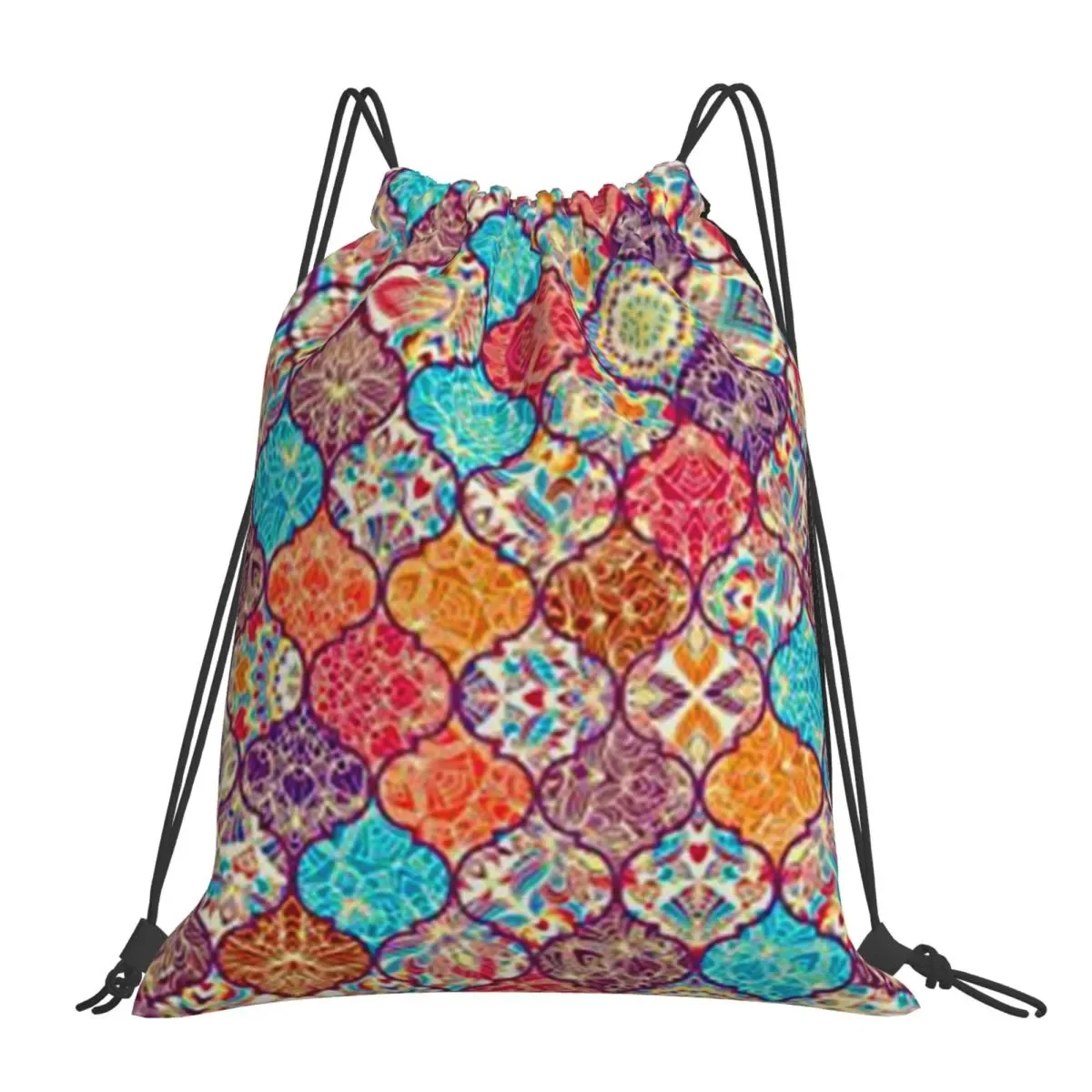 

Андалузские рюкзаки с плиточной отделкой, Модные Портативные Сумки на шнурке, спортивная сумка с карманами, сумки для книг для путешествий, школы